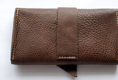Handmade vintage womens leather long wallet leather long wallet for women - EverHandmade