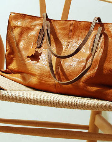 Handmade fashion pretty leather medium tote bag shoulder bag  handbag for women lady - EverHandmade