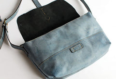 Handmade vintage rustic retro leather crossbody messenger Shoulder Bag for women