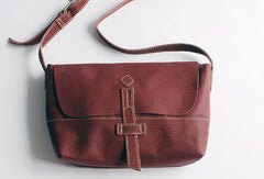 Handmade vintage rustic retro leather crossbody messenger Shoulder Bag for women