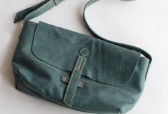 Handmade vintage rustic retro leather crossbody messenger Shoulder Bag for women