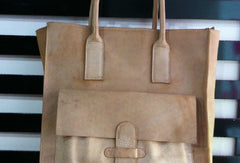 Handmade vintage rustic leather small tote bag shoulder bag handbag for women lady - EverHandmade