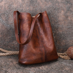 Womens Leather Tote Bags Vertical Womens Coffee Handbag Shopper Bag Purse for Ladies