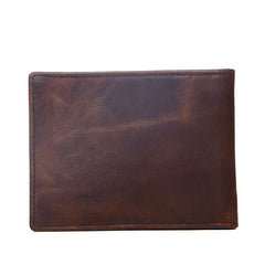 Vinatge Leather Small Mens License Wallet Bifold Card Wallet for Men