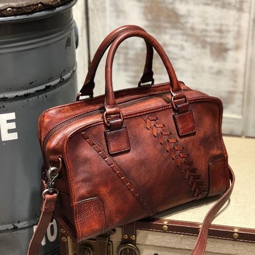 Vintage Ladies Brown Leather Handbags Shoulder Purse Black Work Handbag Purse for Women