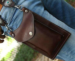 Cool Tan LEATHER MEN'S Small Messenger Bag Waist BAG Belt pouch Green Belt Bag FOR MEN