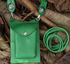 Cool Tan LEATHER MEN'S Small Messenger Bag Waist BAG Belt pouch Green Belt Bag FOR MEN