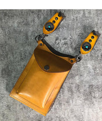 Cool Tan LEATHER MEN'S Small Messenger Bag Waist BAG Belt pouch Green Belt Bag FOR MEN