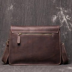 Vintage Black LEATHER MENS Ipad Courier Bag - Wallet Flat Lay