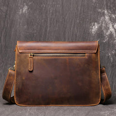 Vintage Black LEATHER MENS Ipad Courier Bag - Leather Detail