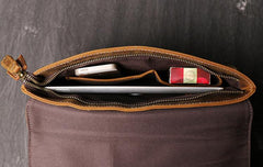 Vintage Black LEATHER MENS Ipad Courier Bag - Overall View