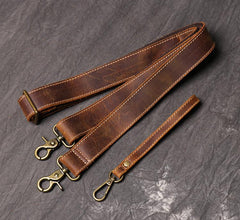 Vintage Black LEATHER MENS Ipad Courier Bag - Size Detail