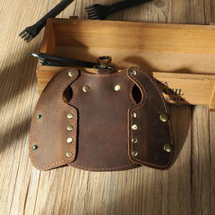 Vintage Brown Leather Mens Key Wallet Car Key Holders with Belt Clip for Men