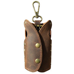 Vintage Brown Leather Mens Key Wallet Car Key Holders with Belt Clip for Men