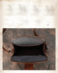 Vintage Red Leather Womens Box Shoulder Bag - Closure Detail