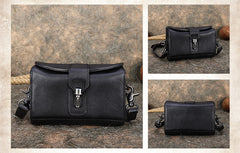 Vintage Red Leather Womens Box Shoulder Bag - Leather Texture Detail