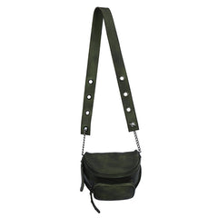 Vintage Leather Womens Saddle Shoulder Bag Saddle - Closure Detail