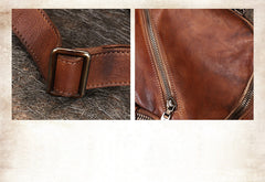 Vintage Dark Gray Leather Rucksack Womens Best School Backpack Ladies Leather Backpack Purses