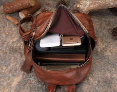 Vintage Dark Gray Leather Rucksack Womens Best School Backpack Ladies Leather Backpack Purses