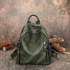 Vintage Brown Leather Rucksack Womens Best School Backpack Ladies Leather Backpack Purses