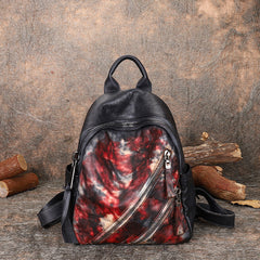 Vintage Brown Leather Rucksack Womens Best School Backpack Ladies Leather Backpack Purses