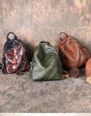 Vintage Leather Rucksack Womens Best School Backpack Ladies Leather Backpack Purses