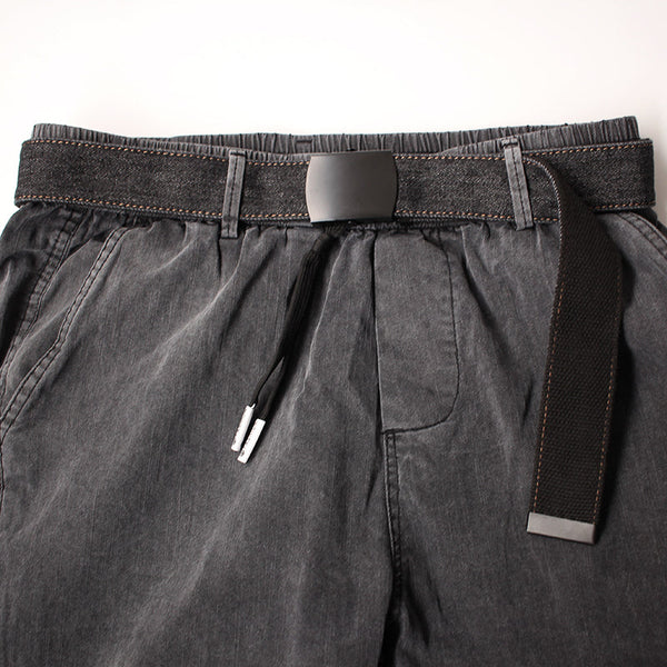 Vintage Mens Black Denim Belts Denim Black - Back View