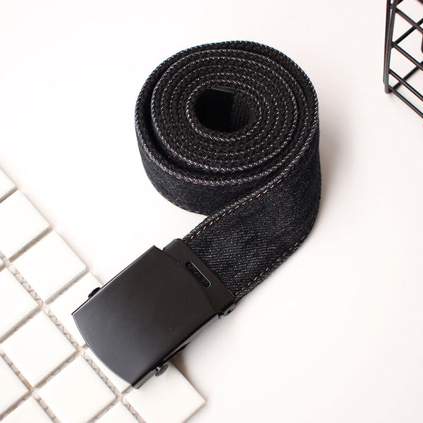 Vintage Mens Black Denim Slim Belts Denim - Back View
