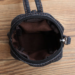 Vintage Mens Denim Mini Pouch with Lanyard Denim Small Card Coin Purse for Women