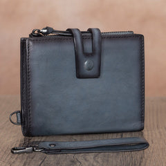 Vintage Tan Leather Small Wristlet Wallet Womens - Card Slots Detail