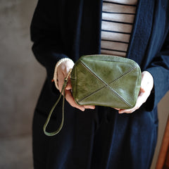 Vintage Tan Leather Wristlet Wallet Zipper Clutch Wallet  Womens Tan Ladies Zip Around Wallets for Women