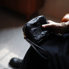 Vintage Tan Leather Wristlet Wallet Zipper Clutch Wallet  Womens Tan Ladies Zip Around Wallets for Women