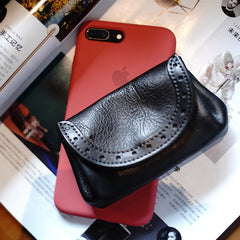 Vintage Women Red Leather Billfold Wallet Lace Coin Wallet Change Wallet For Women
