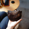 Vintage Women Brown Leather Zip Coin Pouch Saddle Coin Wallet Change Wallet For Women