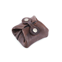 Vintage Women Coffee Leather Coin Pouch Catch All Tray Coin Wallet Change Wallet For Women