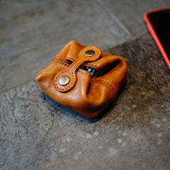 Vintage Women Red Leather Coin Pouch Catch All Tray Coin Wallet Change Wallet For Women