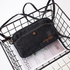 Vintage Womens Blue Denim Phone Shoulder Bag Denim Crossbody Purse for Women