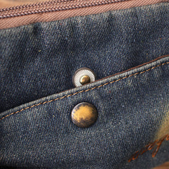 Vintage Womens Blue Denim Phone Shoulder Bag Denim Crossbody Purse for Women