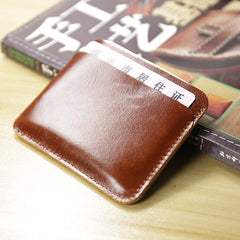 Vintage Womens Black Leather Slim Card Holder Wallet Minimalist Card Holders Wallet for Ladies