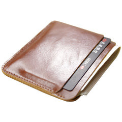 Vintage Womens Red Leather Slim Card Holder Wallet Minimalist Card Holders Wallet for Ladies