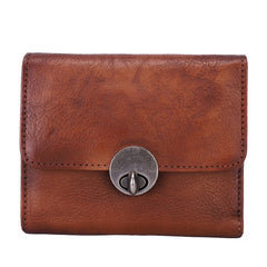 Vintage Womens Red Leather Small Trifold Wallet - Card Holder Detail