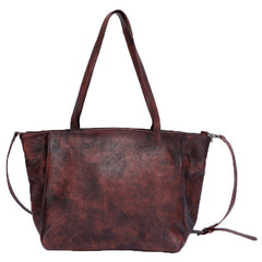 Womens Brown Leather Tote Bags Vintage Womens Handbag Shopper Bag Purse for Ladies