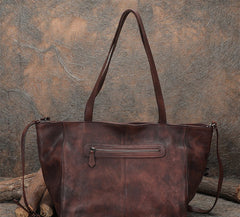 Womens Black Gray Leather Tote Bags Vintage Womens Handbag Shopper Bag Purse for Ladies