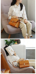 Vintage Womens Tan Leather Doctor Handbags Shoulder Purses Tan Doctor Purses for Women