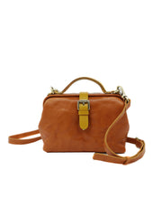 Vintage Womens Tan Leather Doctor Handbags Side Purses Doctor Purses for Women