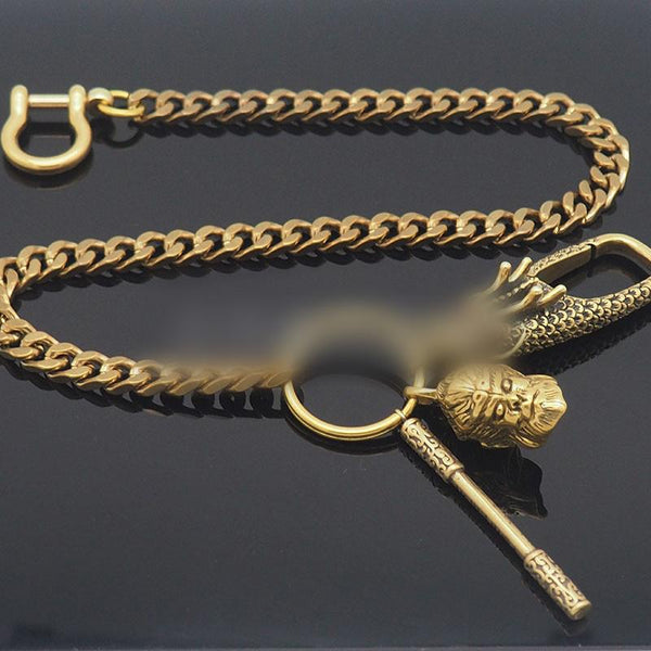 Cool Brass Chain Sun Wukong 18‘’ Key Chain Wallet Chain Pants Chain For Men