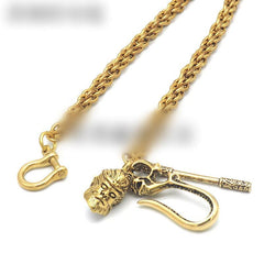 Cool Brass 18‘’ Biker Wallet Chain Skull Key Chain Wallet Chain Pants Chain For Men
