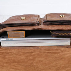 Vintage Brown Cool Leather Mens Messenger Bag Shoulder Bags for Men