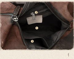 Vintage Brown LEATHER MENS One Shoulder Backpack Fashion Chest Bag Retro Brown Sling Bag For Men
