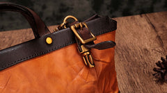 Vintage Brown Leather Handbag Tote Messenger Bag Shoulder Tote Purse For Women